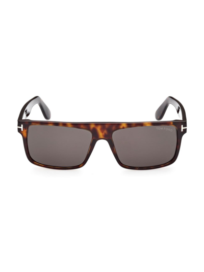 Shop Tom Ford Men's Philippe-02 56mm Plastic Tortoiseshell Sunglasses In Havana