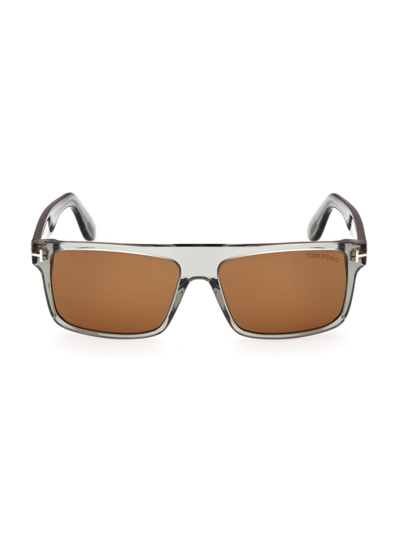Shop Tom Ford Men's Philippe-02 56mm Plastic Sunglasses In Grey