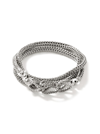 Shop John Hardy Asli Sterling Silver Mixed-link Chain Bracelet