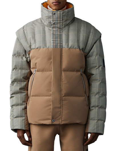Shop Mackage Men's Frederic Plaid 2-in-1 Convertible Down Jacket