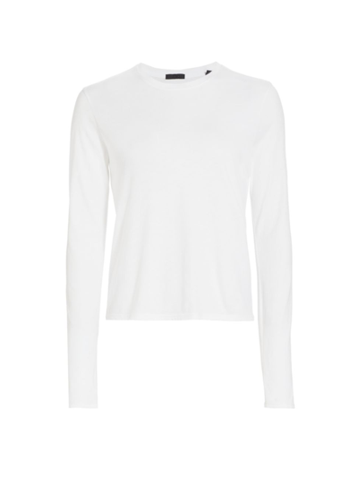 Shop Atm Anthony Thomas Melillo Women's Long-sleeve Cotton Pullover Top In White