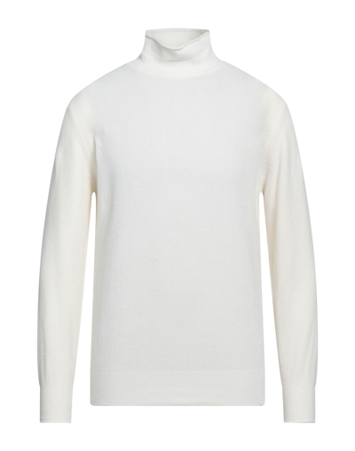 Shop Kangra Cashmere Kangra Man Turtleneck Ivory Size 42 Merino Wool, Cotton, Modal, Elastane In White
