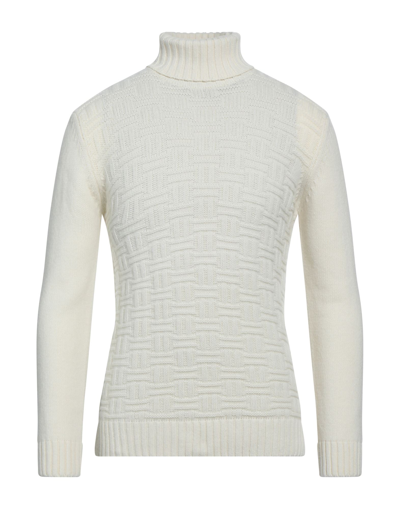 Shop Qb24 Man Turtleneck Ivory Size Xxl Wool, Polyamide In White