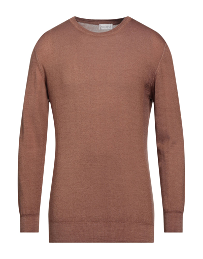 Shop Filoverso Man Sweater Camel Size L Merino Wool In Beige
