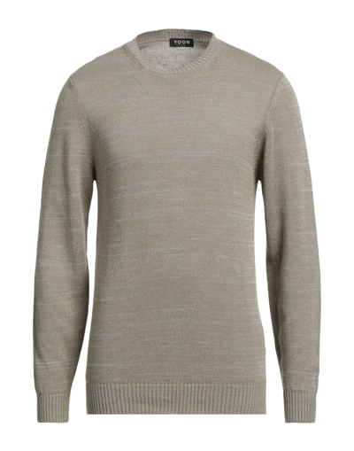 Shop Yoon Man Sweater Khaki Size 40 Cotton, Linen In Beige