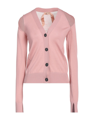 Shop Ndegree21 Woman Cardigan Pastel Pink Size 6 Virgin Wool