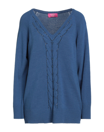 Shop Vdp Club Woman Sweater Blue Size 6 Virgin Wool, Cashmere