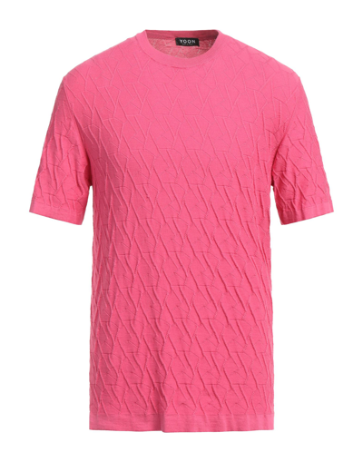 Shop Yoon Man Sweater Fuchsia Size 40 Cotton In Pink