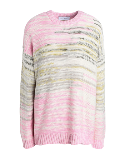 Shop Ninety Percent Alma Intarsia Sweater Woman Sweater Pink Size Xl Organic Cotton, Polyamide