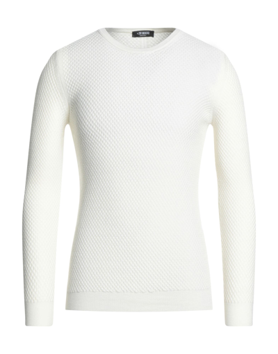 Shop +39 Masq Man Sweater Ivory Size Xxl Virgin Wool In White