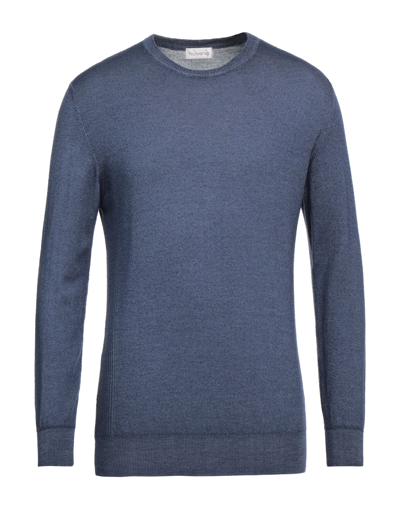 Shop Filoverso Man Sweater Slate Blue Size Xxl Merino Wool