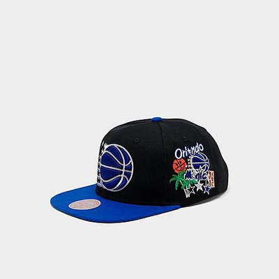 Shop Mitchell And Ness Nba Orlando Magic Patch Overload Snapback Hat In Black/royal