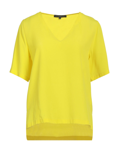 Shop Brian Dales Woman Top Yellow Size 6 Acetate, Silk