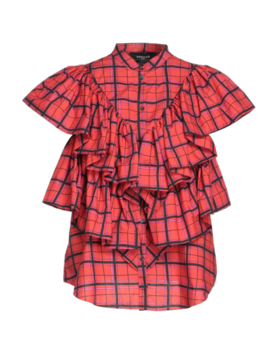 Shop Rochas Woman Shirt Red Size 8 Cotton