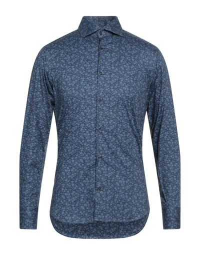 Shop Antonelli Man Shirt Slate Blue Size M Cotton, Elastane