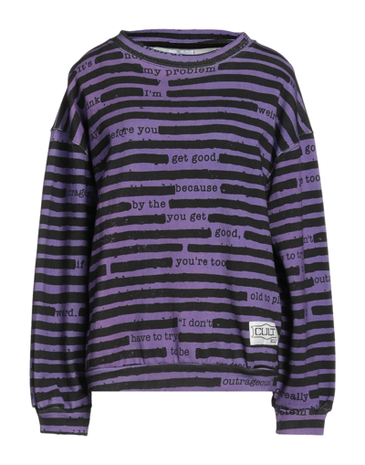 Shop Cult Bolt Woman Sweatshirt Purple Size L Cotton