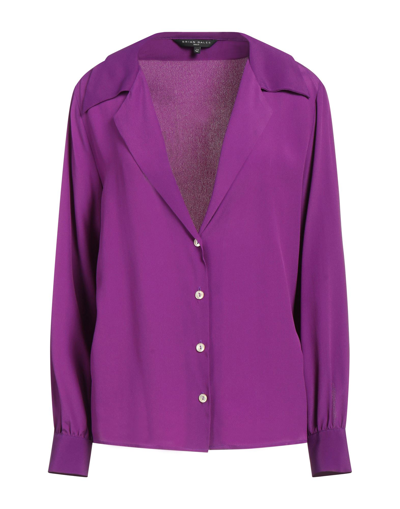 Shop Brian Dales Woman Shirt Mauve Size 6 Acetate, Silk In Purple