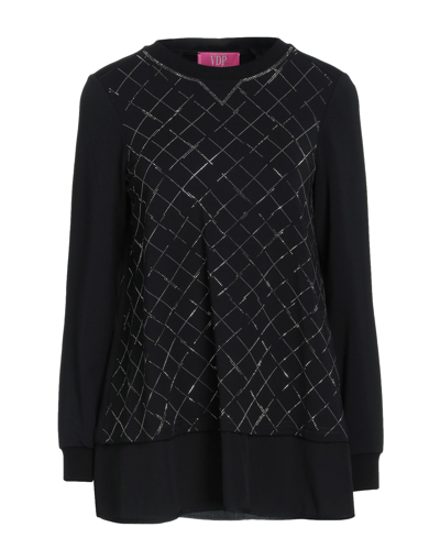 Shop Vdp Club Woman Sweatshirt Black Size 6 Viscose, Elastane, Acetate, Silk