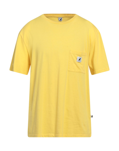 Shop Kangol Man T-shirt Yellow Size S Organic Cotton