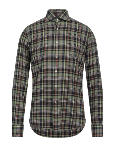 Shop Alessandro Gherardi Man Shirt Sage Green Size 16 Cotton