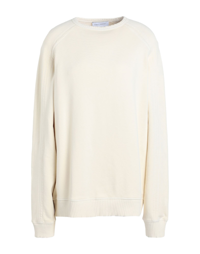 Shop Ninety Percent Org Ctn Mid Loopback Double Seam Detail Sweat Woman Sweatshirt Ivory Size Xl Organic  In White