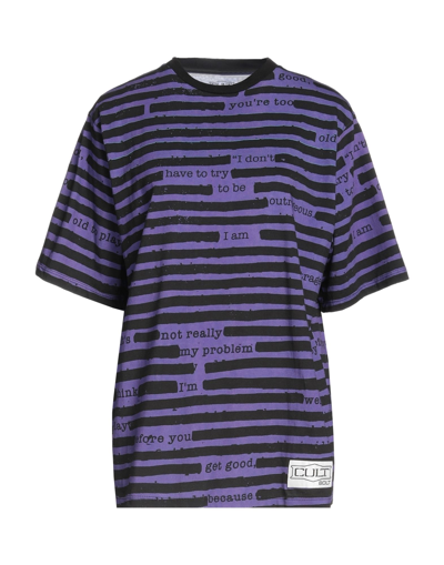 Shop Cult Bolt Woman T-shirt Purple Size L Cotton