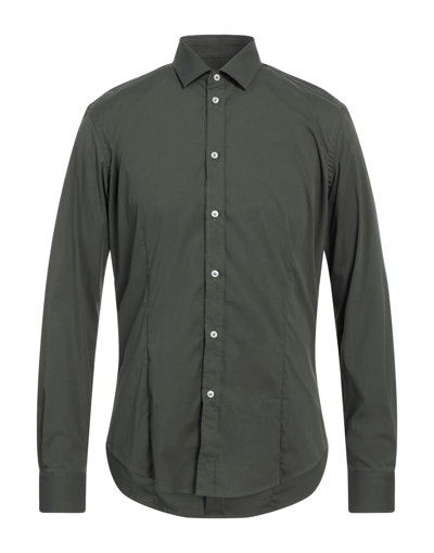 Shop Brian Dales Man Shirt Dark Green Size 16 ½ Cotton