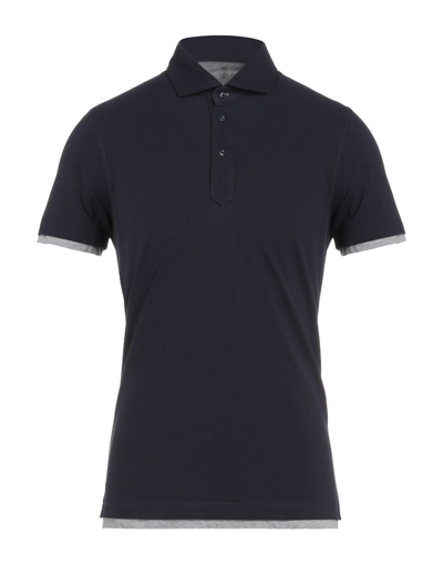 Shop Brunello Cucinelli Man Polo Shirt Midnight Blue Size S Cotton