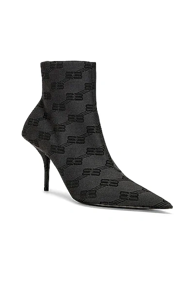 Shop Balenciaga Square Knife Booties In Grey & Black