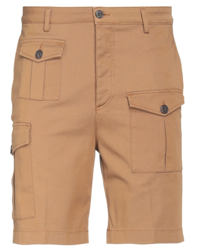 Shop Brian Dales Man Shorts & Bermuda Shorts Camel Size 35 Cotton, Elastane In Beige