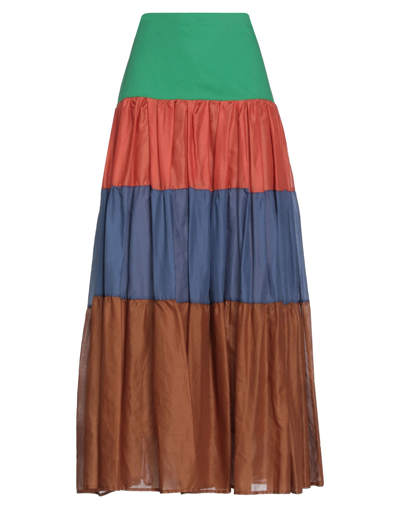 Shop Kaos Woman Maxi Skirt Rust Size 6 Cotton In Red