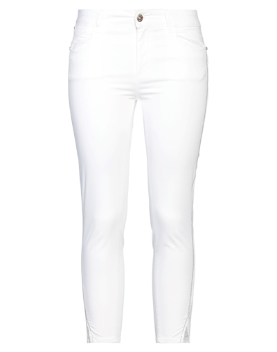 Shop Fracomina Cropped Pants In White