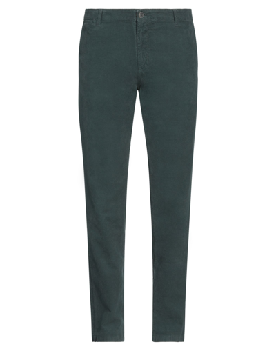Shop Groowe Man Pants Dark Green Size 40 Cotton, Elastane