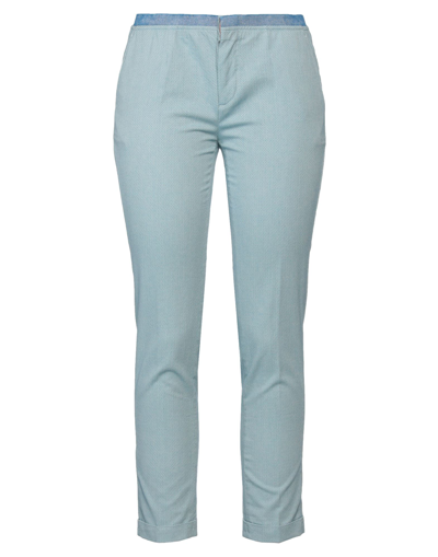 Shop Siviglia White Woman Pants Sky Blue Size 27 Cotton, Elastane