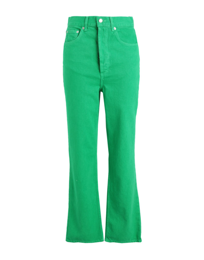 Shop Topshop Woman Jeans Green Size 28w-30l Cotton