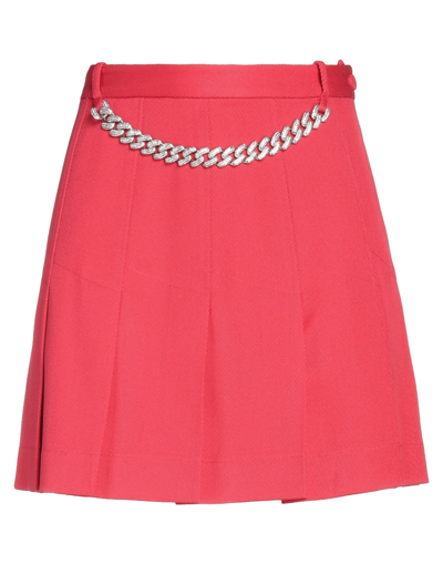 Shop Giuseppe Di Morabito Woman Mini Skirt Coral Size 4 Virgin Wool In Red
