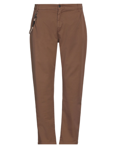 Shop Stilosophy Man Pants Brown Size 36 Cotton, Elastane