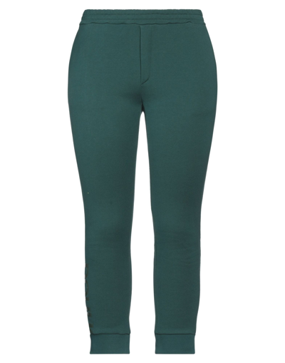 Shop Douuod Woman Cropped Pants Green Size Xs Cotton