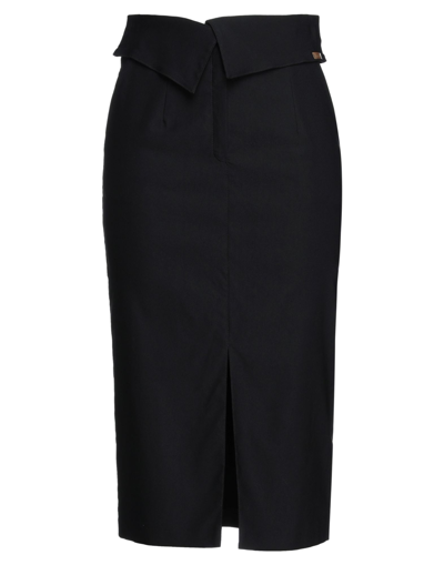 Shop Simona Vignoli Woman Midi Skirt Black Size 6 Viscose, Nylon, Elastane