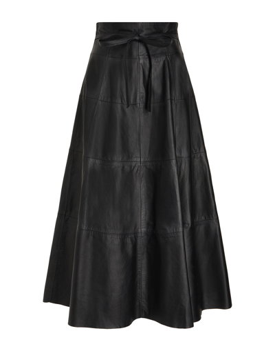 Shop 8 By Yoox Woman Maxi Skirt Black Size 10 Lambskin