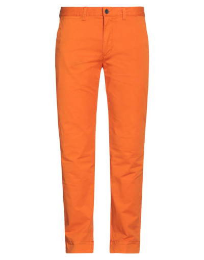 Shop Jeckerson Man Pants Orange Size 36 Cotton, Elastane