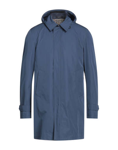Shop Angelo Nardelli Overcoats In Slate Blue