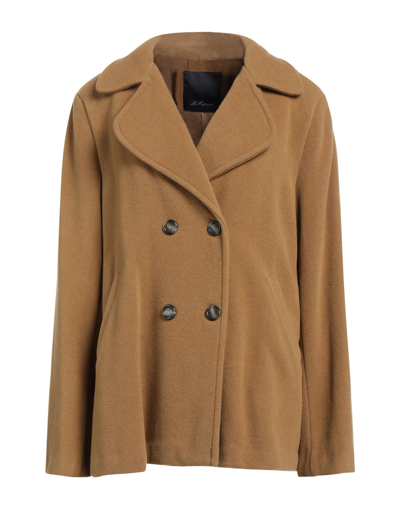 Shop Les Copains Woman Coat Camel Size 14 Wool, Polyamide, Cashmere In Beige