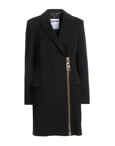 Shop Moschino Woman Coat Black Size 12 Virgin Wool