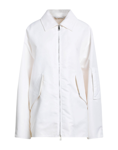 Shop Valentino Garavani Woman Jacket White Size 12 Polyamide