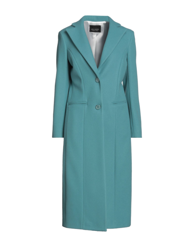 Shop Yes London Woman Coat Turquoise Size 10 Polyester In Blue
