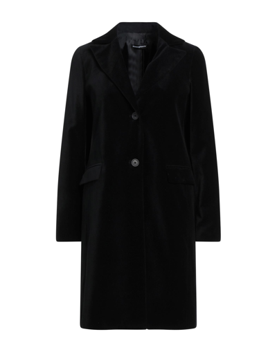 Shop Biancoghiaccio Woman Coat Black Size 8 Cotton