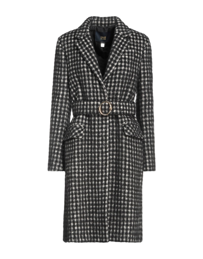 Shop Cavalli Class Woman Coat Black Size 14 Wool, Polyamide, Polyester, Acrylic, Alpaca Wool