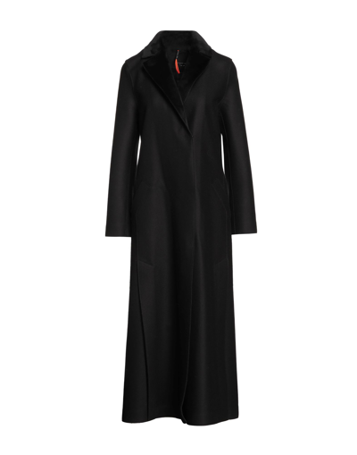 Shop Rrd Woman Overcoat & Trench Coat Black Size 6 Wool, Polyamide, Cashmere, Polyester, Elastane