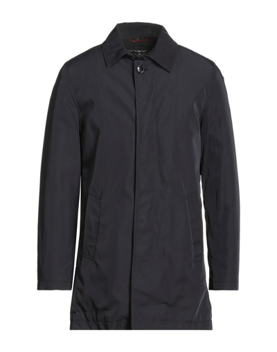 Shop Alessandro Dell'acqua Man Overcoat Midnight Blue Size 3xl Polyester